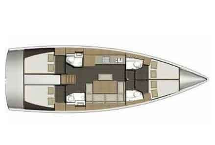 Distribución del barco Dufour 460 Grand Large