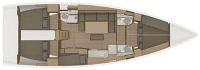 Layout of the boat Dufour 460 Grand Large