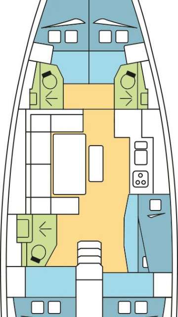 Distribución del barco Dufour 460 Grand Large