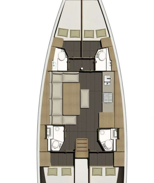 Layout of the boat Dufour 460 Grand Large