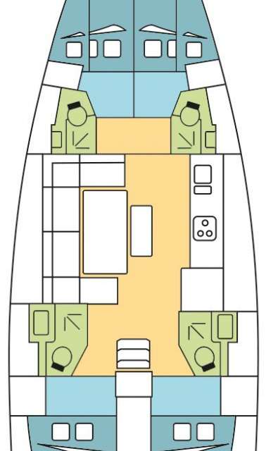 Layout of the boat Dufour 460 Grand Large