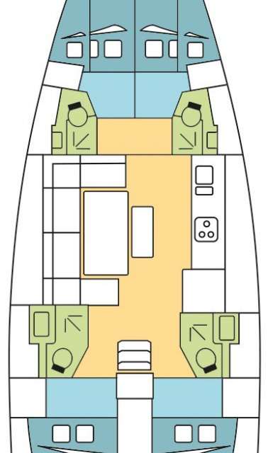 Distribución del barco Dufour 460 Grand Large