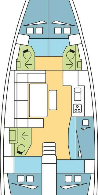 План яхты Dufour 460 Grand Large