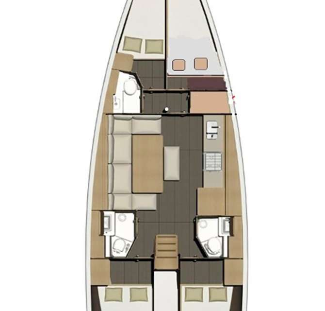 Distribución del barco Dufour 460 Grand Large