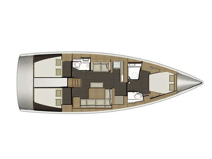 Layout of the boat Dufour 460 Grand Large