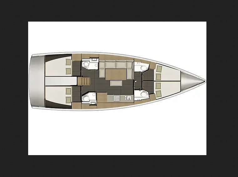 Layout of the boat Dufour 460 Grand Large