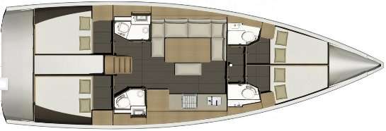 Distribución del barco Dufour 460 Grand Large