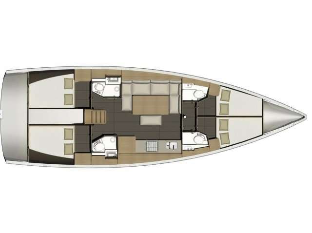 Layout of the boat Dufour 460 Grand Large