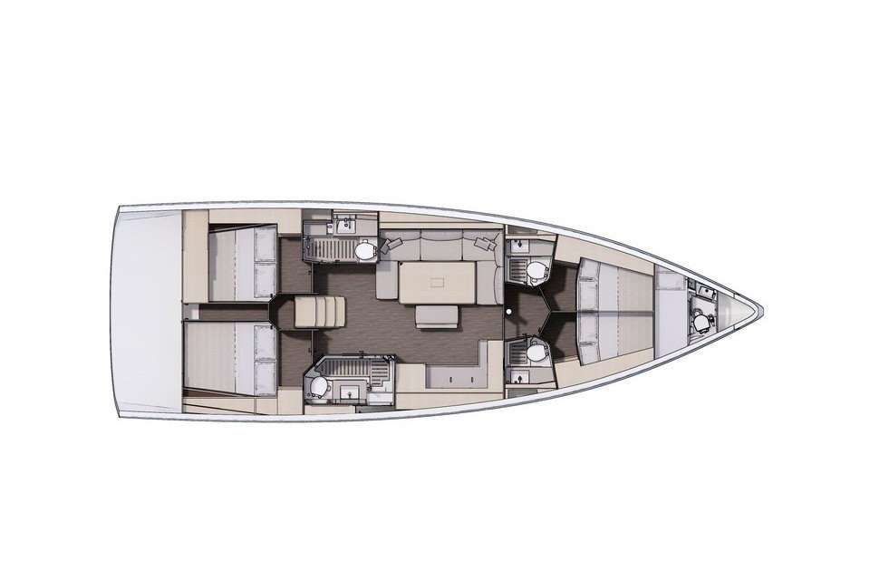 Distribución del barco Dufour 470