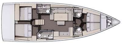 Layout of the boat Dufour 470