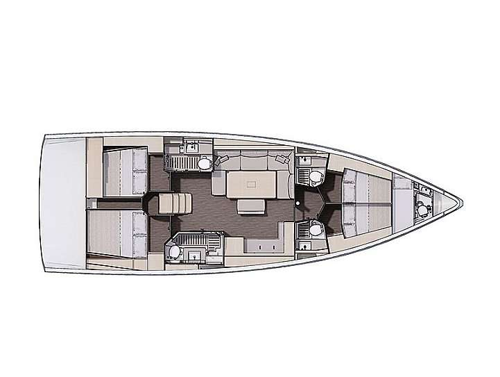 Distribución del barco Dufour 470