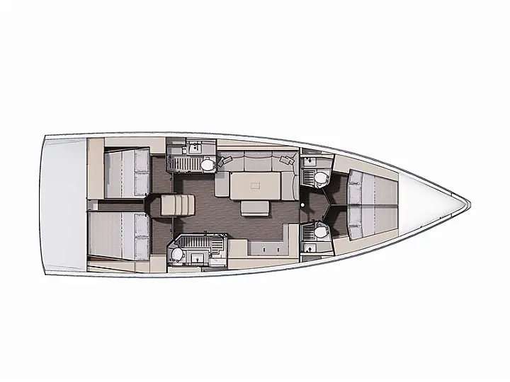 Distribución del barco Dufour 470