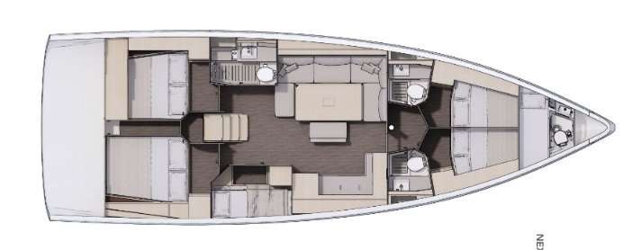 Layout of the boat Dufour 470