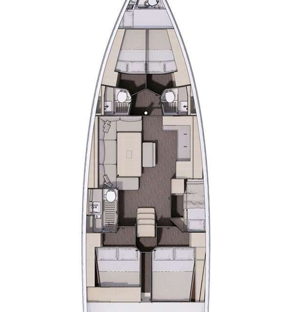 Distribución del barco Dufour 470