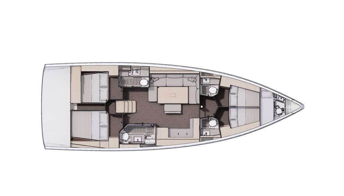 Distribución del barco Dufour 470