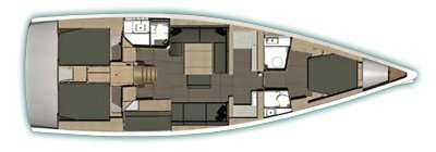 Distribución del barco Dufour 512 Grand Large