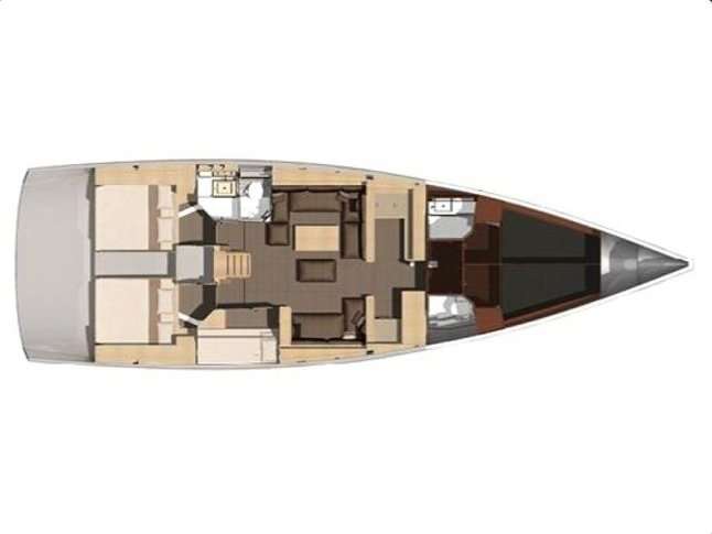 Layout of the boat Dufour 512 Grand Large