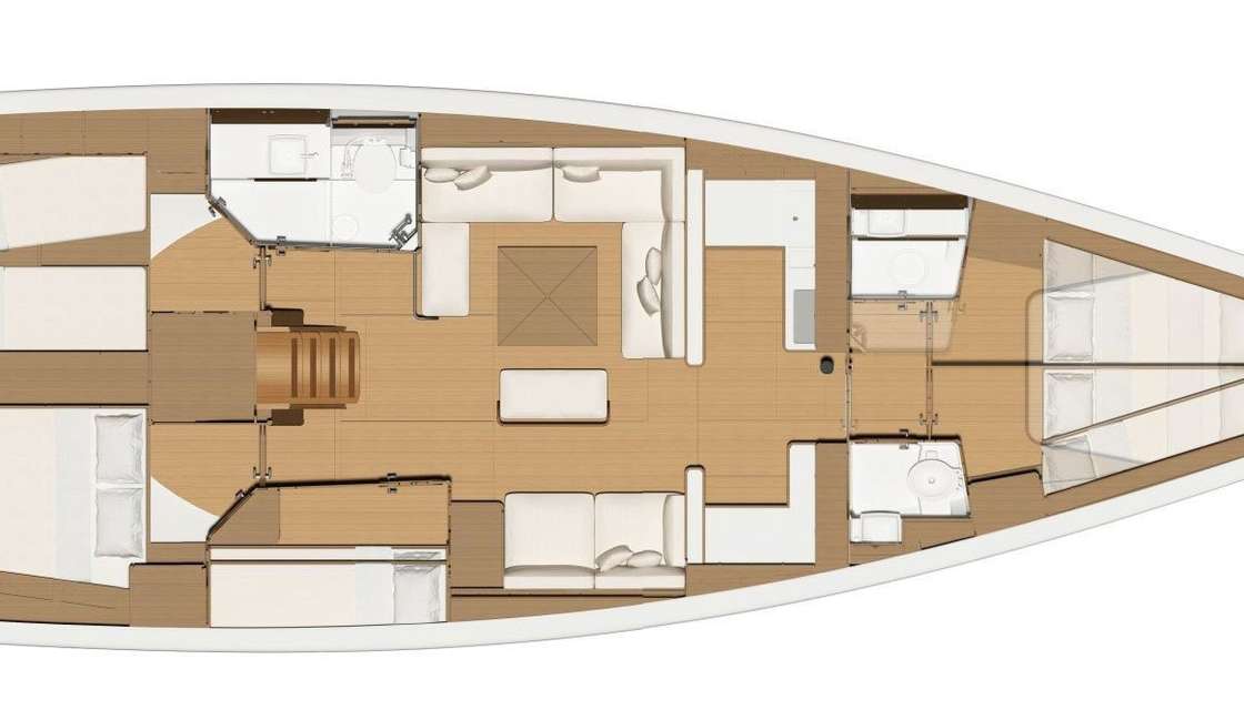 Distribución del barco Dufour 520 Grand Large