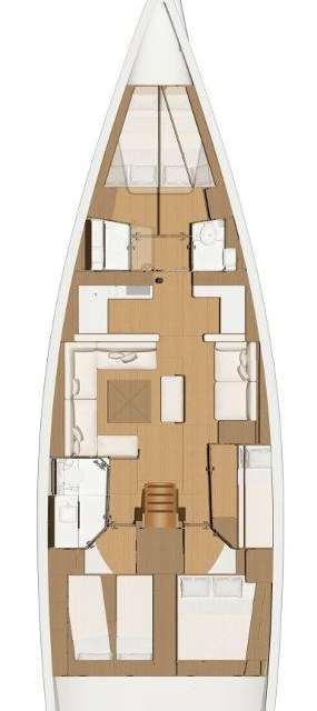 Layout of the boat Dufour 520 Grand Large