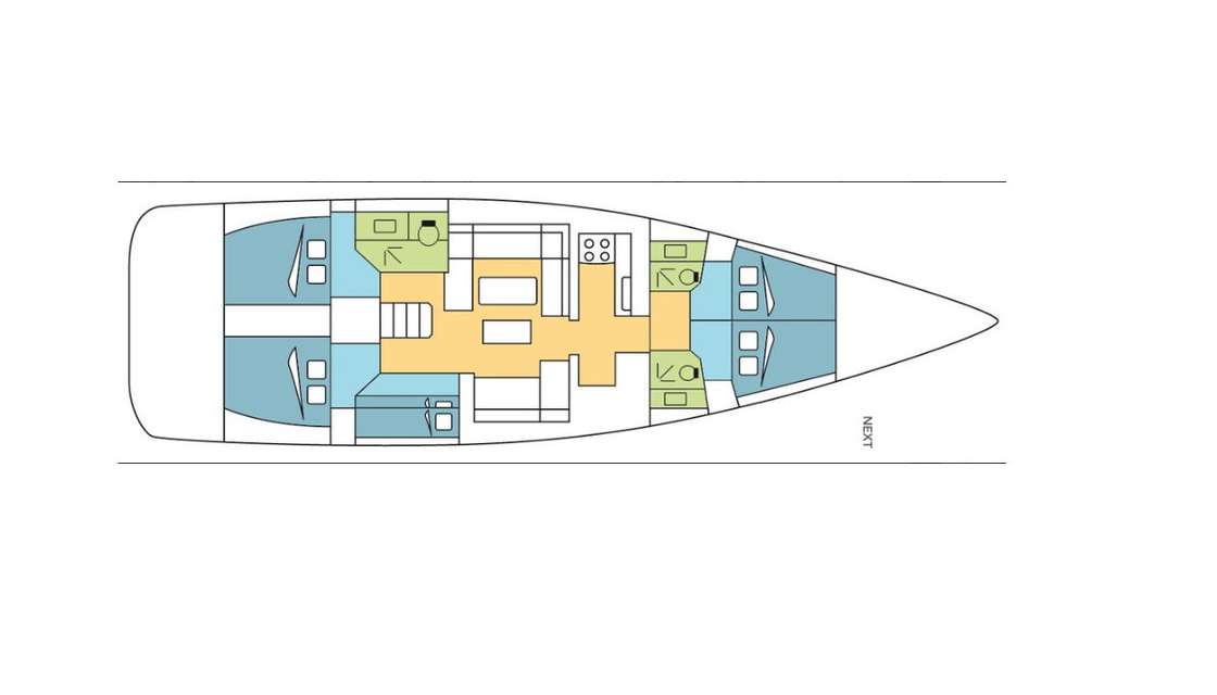 План яхты Dufour 520 Grand Large