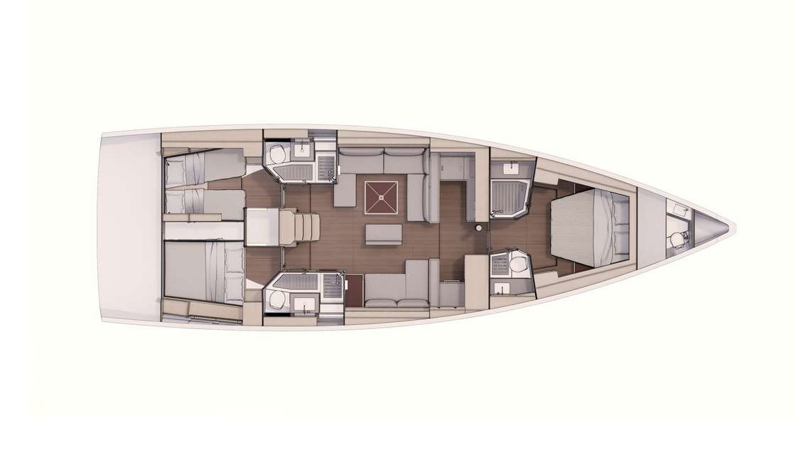 План яхты Dufour 530