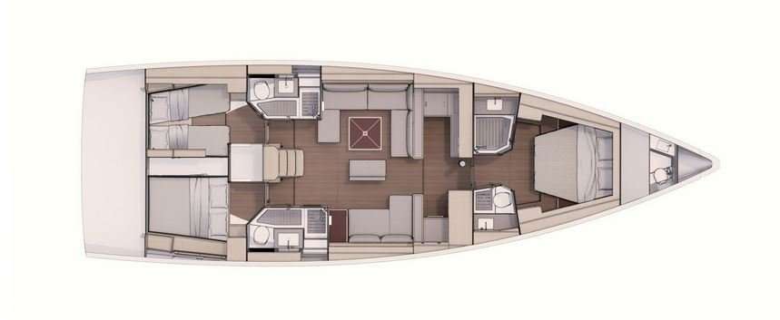 Distribución del barco Dufour 530