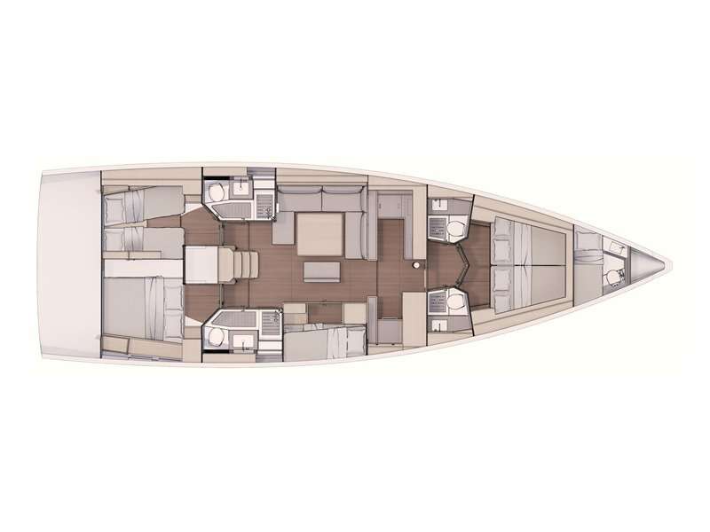 Distribución del barco Dufour 530