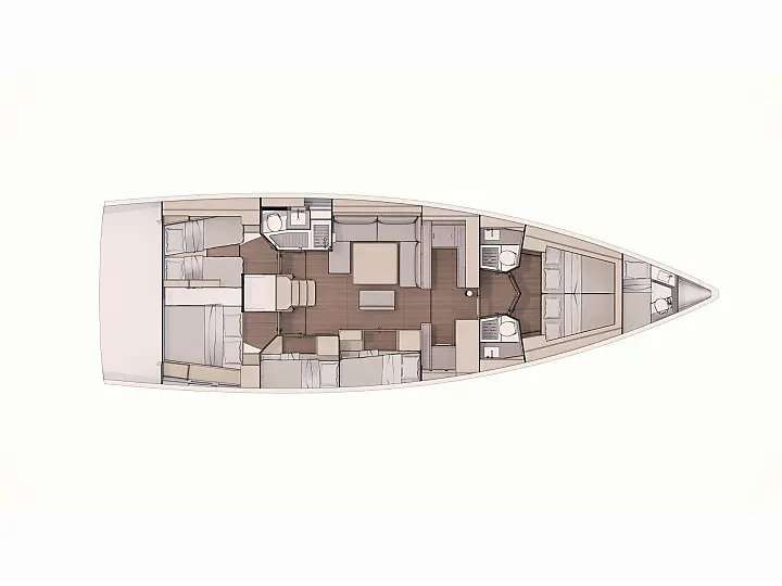 Layout of the boat Dufour 530