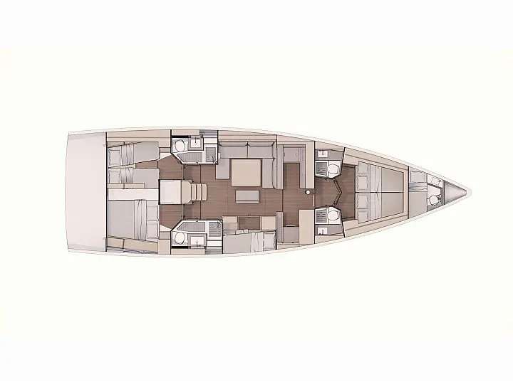 Distribución del barco Dufour 530