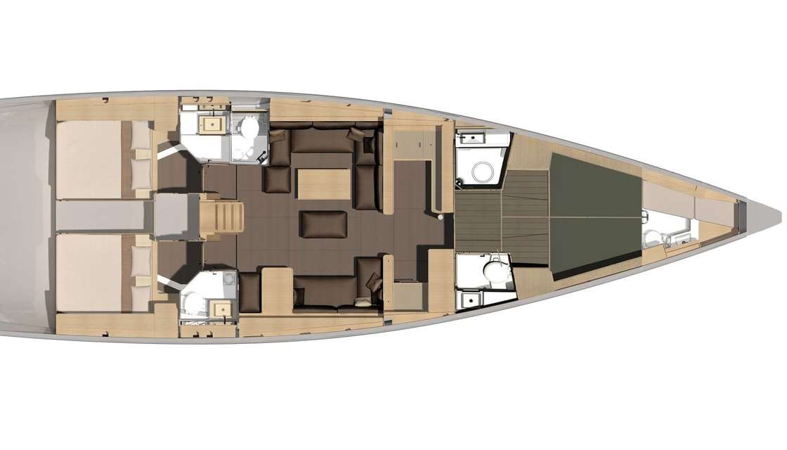 Distribución del barco Dufour 56 Exclusive