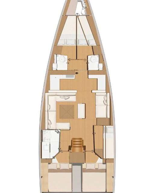 Layout of the boat Dufour 56 Exclusive