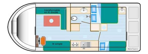 Layout of the boat Eau Claire 930 Fly