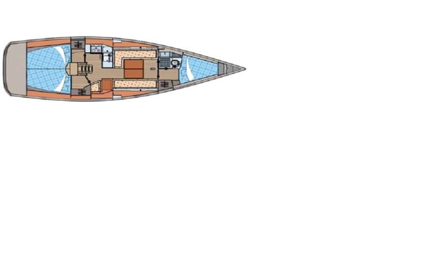 Layout of the boat Elan Impression 434