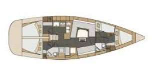 Layout of the boat Elan Impression 45