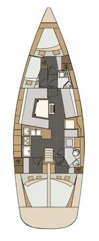 Distribución del barco Elan Impression 45