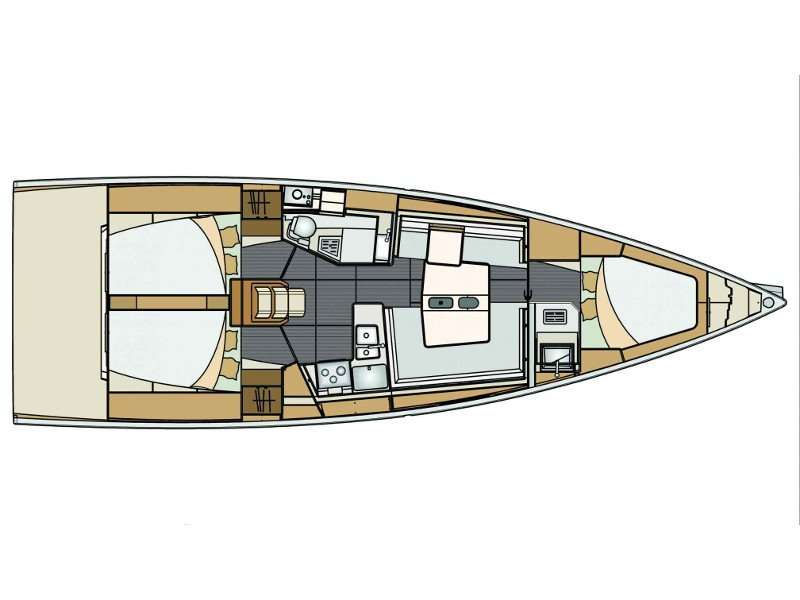 Layout of the boat Elan E5