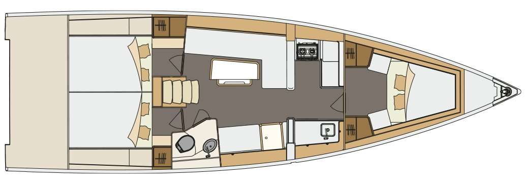 Layout of the boat Elan GT5