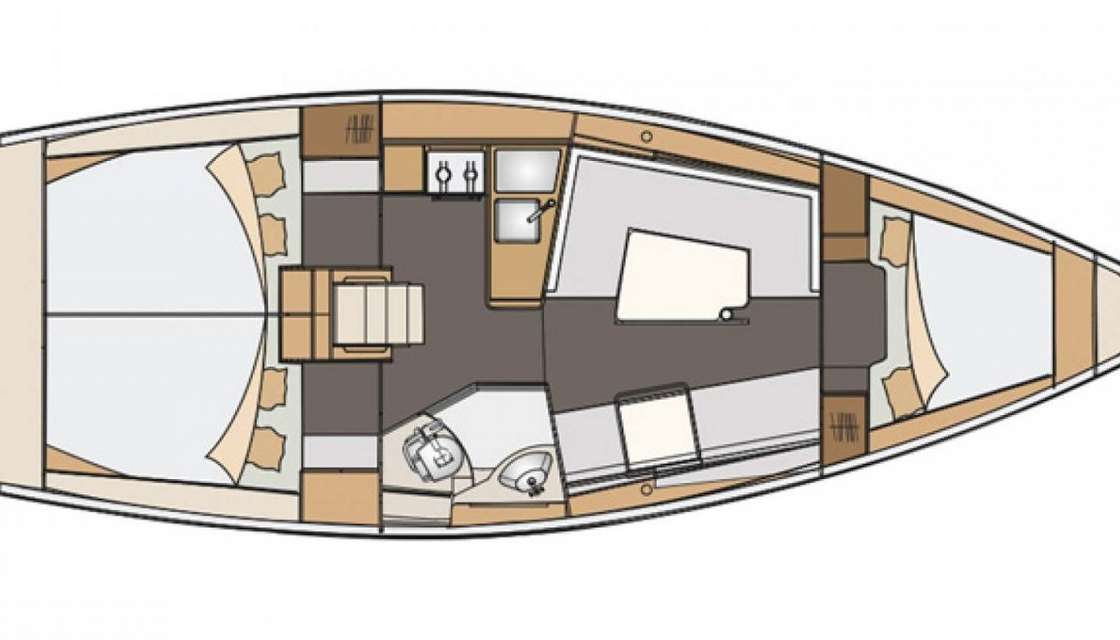 Layout of the boat Elan Impression 35