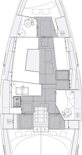 Layout of the boat Elan Impression 40.1