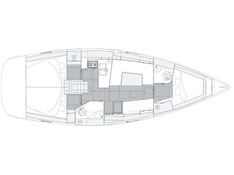 Distribución del barco Elan Impression 40.1