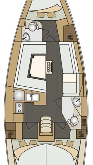 Distribución del barco Elan Impression 40