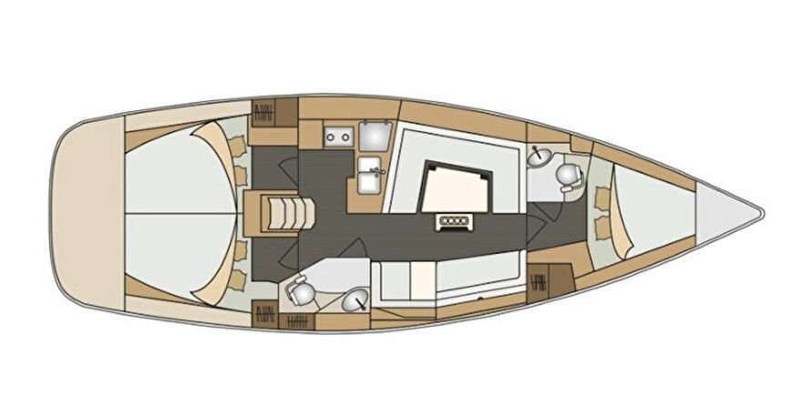 Layout of the boat Elan Impression 40