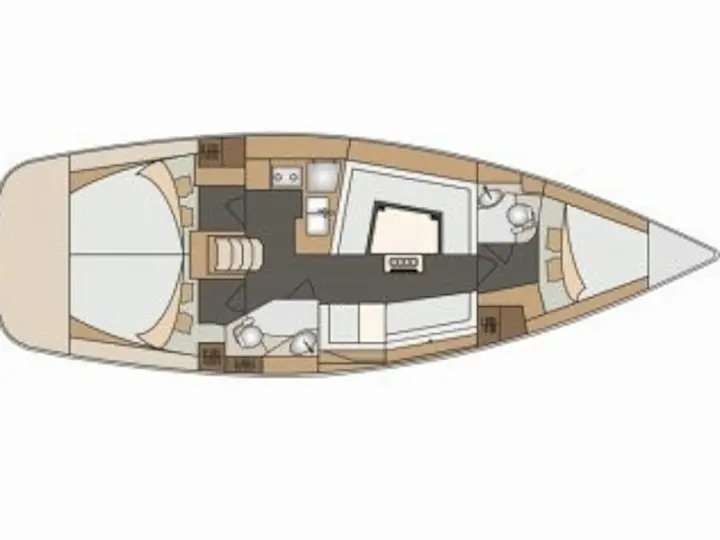 Layout of the boat Elan Impression 40