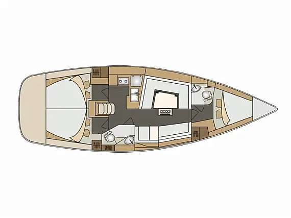 Layout of the boat Elan Impression 40