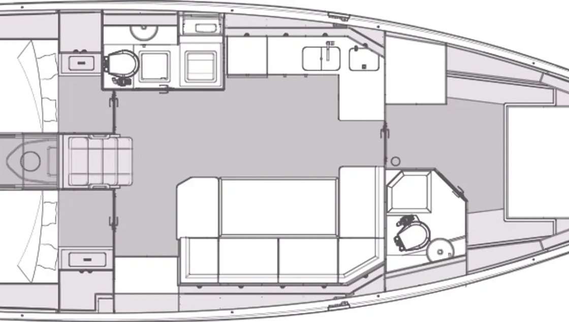 Layout of the boat Elan Impression 43