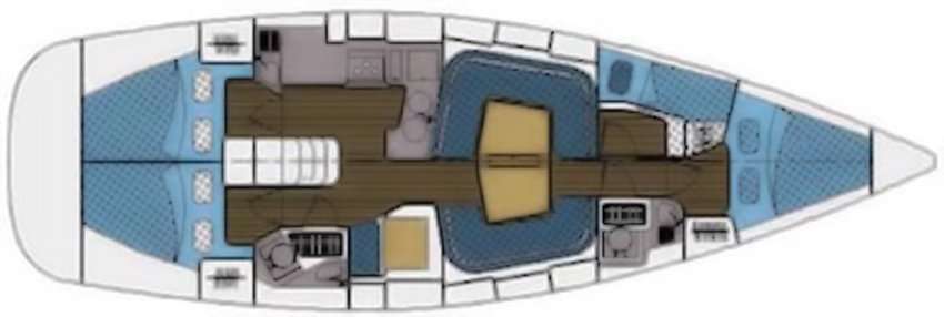 Layout of the boat Elan Impression 434