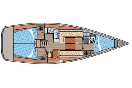 Layout of the boat Elan Impression 434