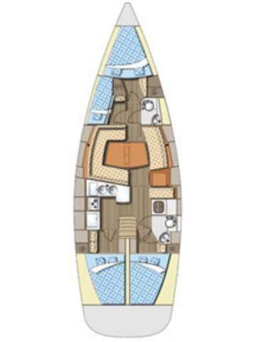 Layout of the boat Elan Impression 434