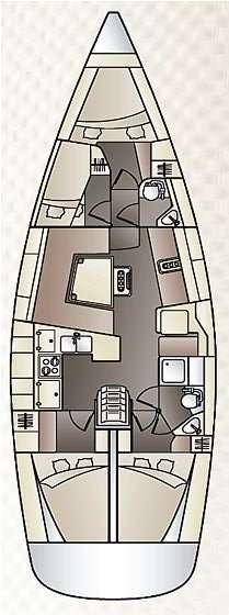 Layout of the boat Elan Impression 444