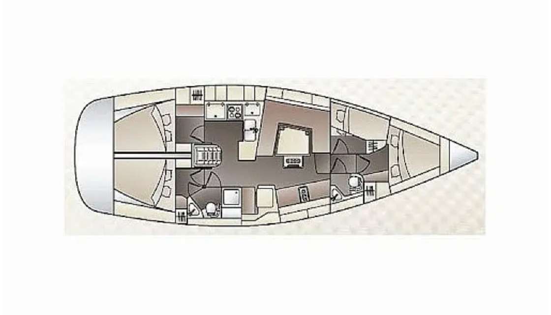 Layout of the boat Elan Impression 444